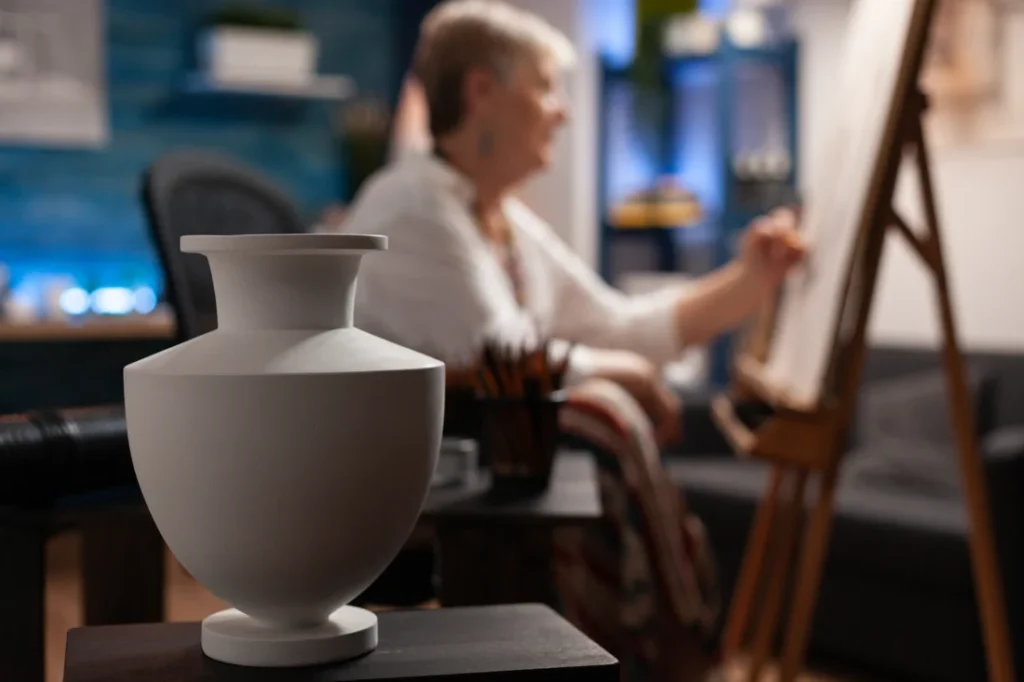 Vase on table for alternative container