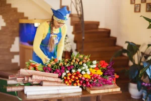 Tulip bouquet prep for cremation