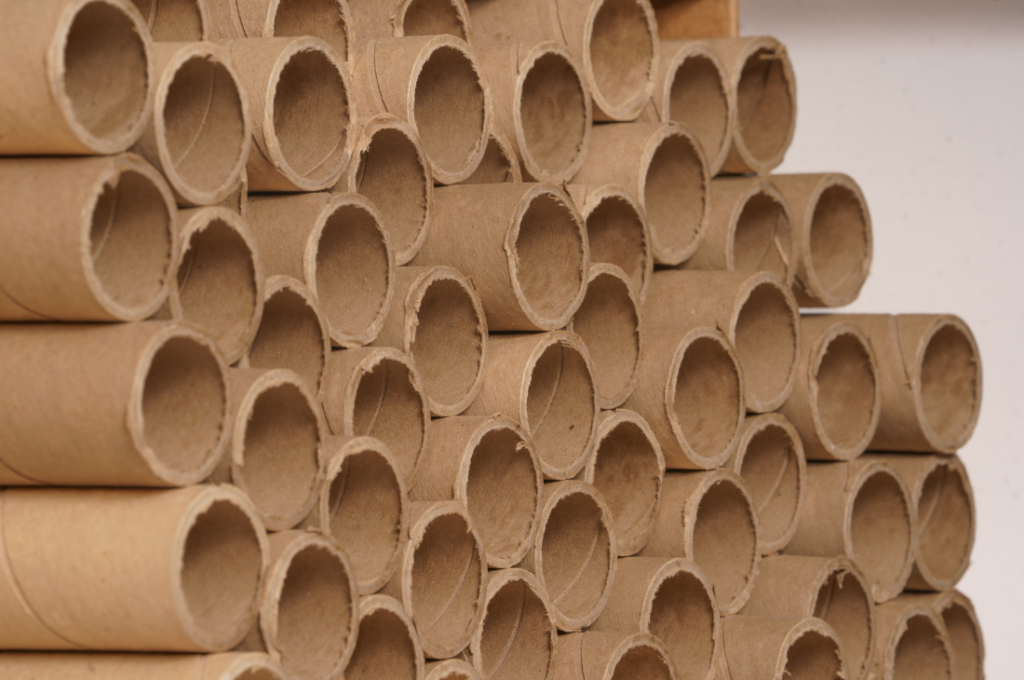 Rollers are staggered in a tower.